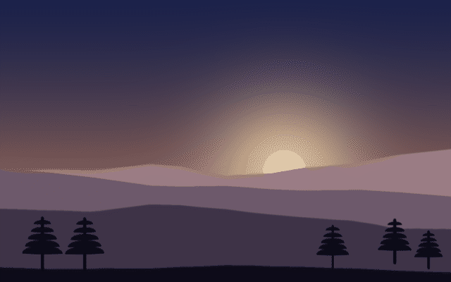A still landscape looping as a 2.5D parallax animation