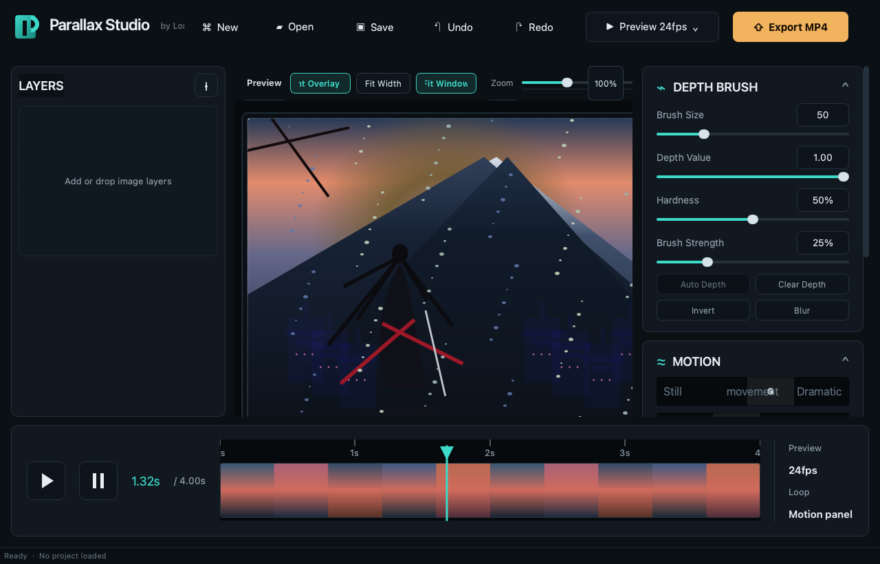 Parallax Studio app window